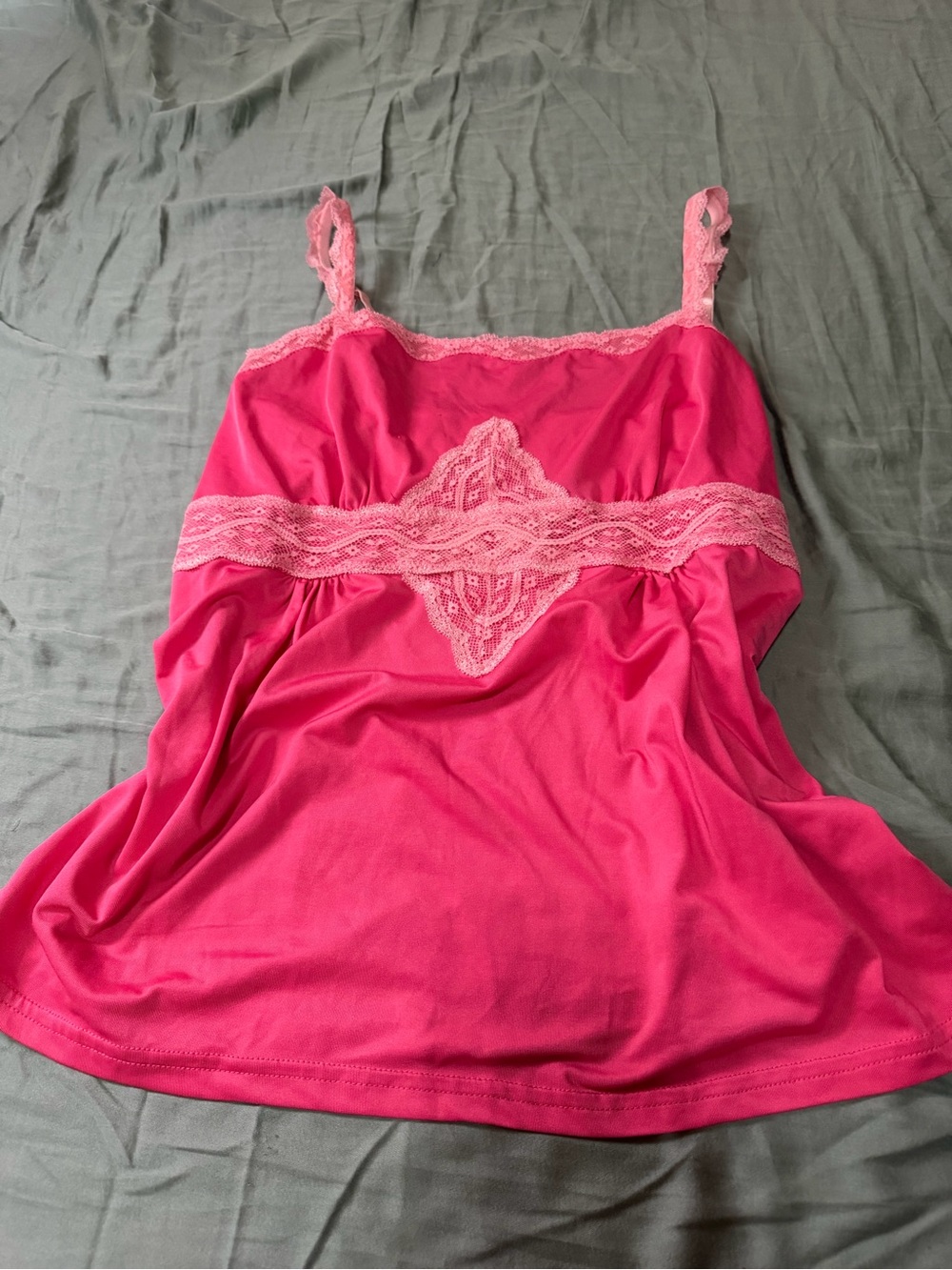💖 Pink Lace Cami Tank Top 💖 - Picture 1 of 3